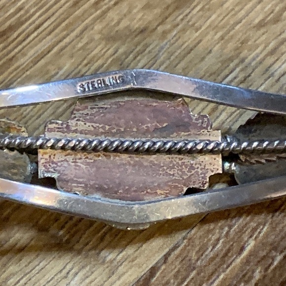 Vintage Kingman Turquoise Silver Cuff Bracelet - Picture 4 of 6